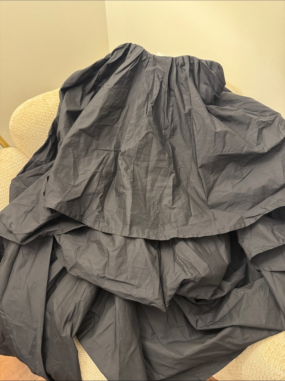 Local European Black Tiered Off-Shoulder Blouse